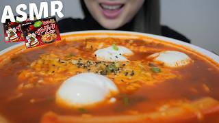 ASMR *Spicy SAMYANG STEW Noodles with Soft Boiled Eggs and Imitation Crab NO Talking Eating Sound
