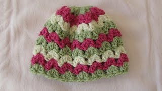VERY EASY crochet cluster baby hat tutorial - crochet hat for beginners