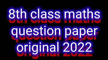 8th class sa2 MATHS question paper original 2022#youtubevideo #viralvideo