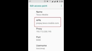 Tesco Mobile APN Settings UK 4G Android screenshot 3