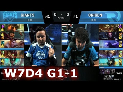 GIANTS vs Origen | Game 1 S7 EU LCS Spring 2017 Week 7 Day 4 | GIA vs OG G1 W7D4 1080p