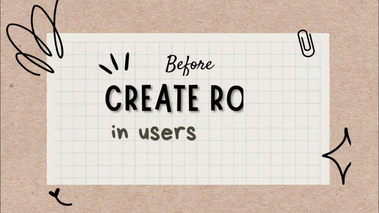 Create your role. Create your role