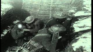 Soldiers affected by gas attack in a dug out in France. HD Stock Footage