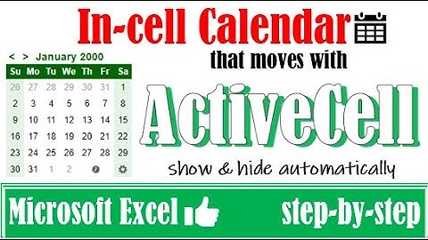 In cell calendar (date picker) that moves with active cell in Excel #datepicker