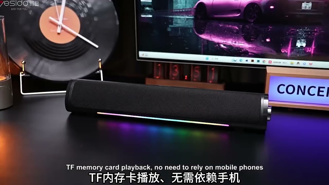 These Are Yesido Ysw27 Wireless Speakers Featuring RGB Lighting.