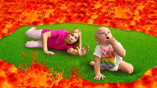 The Floor is Lava! Maggie and her baby Brother