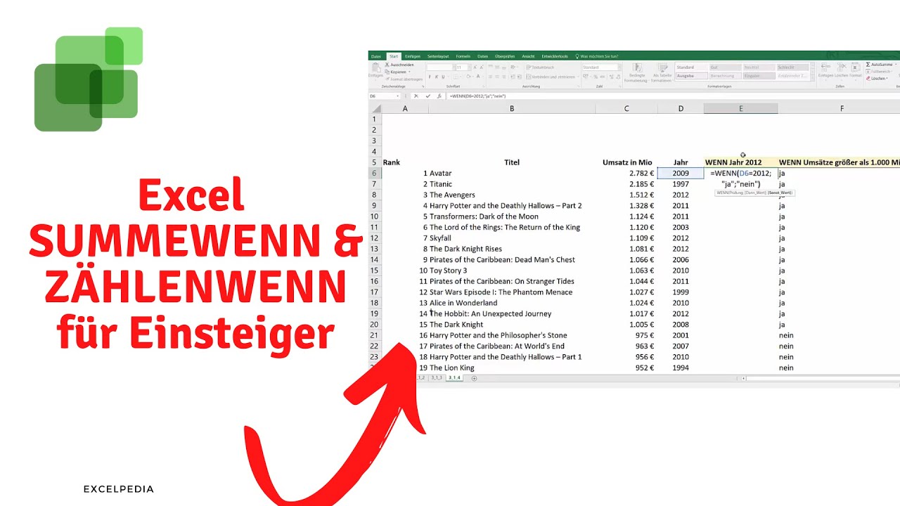 SUMMEWENN ZÄHLENWENN | Excel einfach erklärt von Excelpedia - YouTube