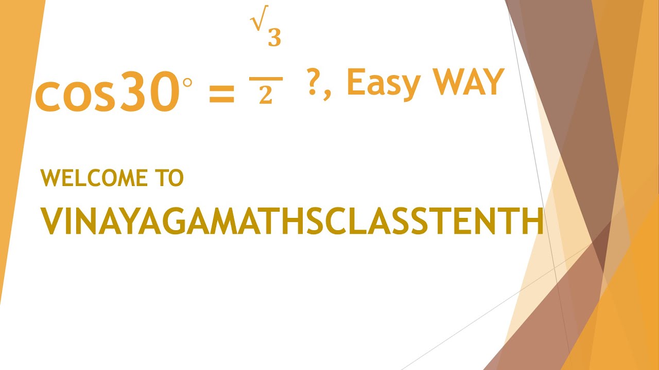 Cos30 Root 3 By 2 Easy Way VinayagaMathsClasstenth YouTube Cos30 Root 3 By 2 Easy Way VinayagaMathsClasstenth YouTube