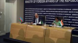 Joint press conference by the FM E. Mammadyarov  & FM of  the Republic of India, Sushma Swaraj