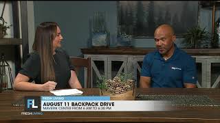 Donating backpacks to kids in need