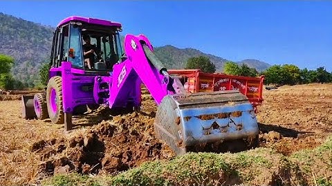 JCB 3dx Backhoe Loading Mud in Mahindra 475 JCB Miti sifting JCB Miti khudai #jcb #jcbvideo #farming