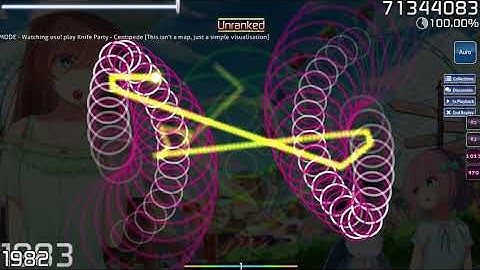 osu! centipede with correct small cursor trail (epilepsy warning)