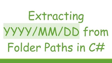 Extracting YYYY/MM/DD from Folder Paths in C#