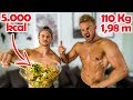 Ich esse 1 Tag lang wie mein 110 Kg schwerer Freund | 5000 kcal