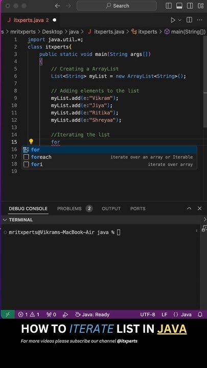 How to iterate a list in java.#java #javaprogramming #list - YouTube