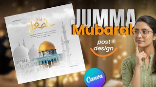Jumma Mubarak Poster Design in Canva | Ramadan Social Media Post Tutorial  screenshot 3
