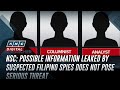 NSC: Possible information leaked by suspected Filipino spies does not pose serious threat | ANC