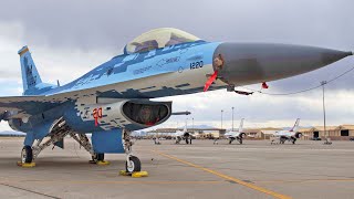 F-16 Fighting Falcon Preparation and Painting, Take Off and Flight of the 20,300-pound Fighter Jet