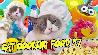 Cat cooks food #7 (funny cat cooking actions) Recipes from a cat