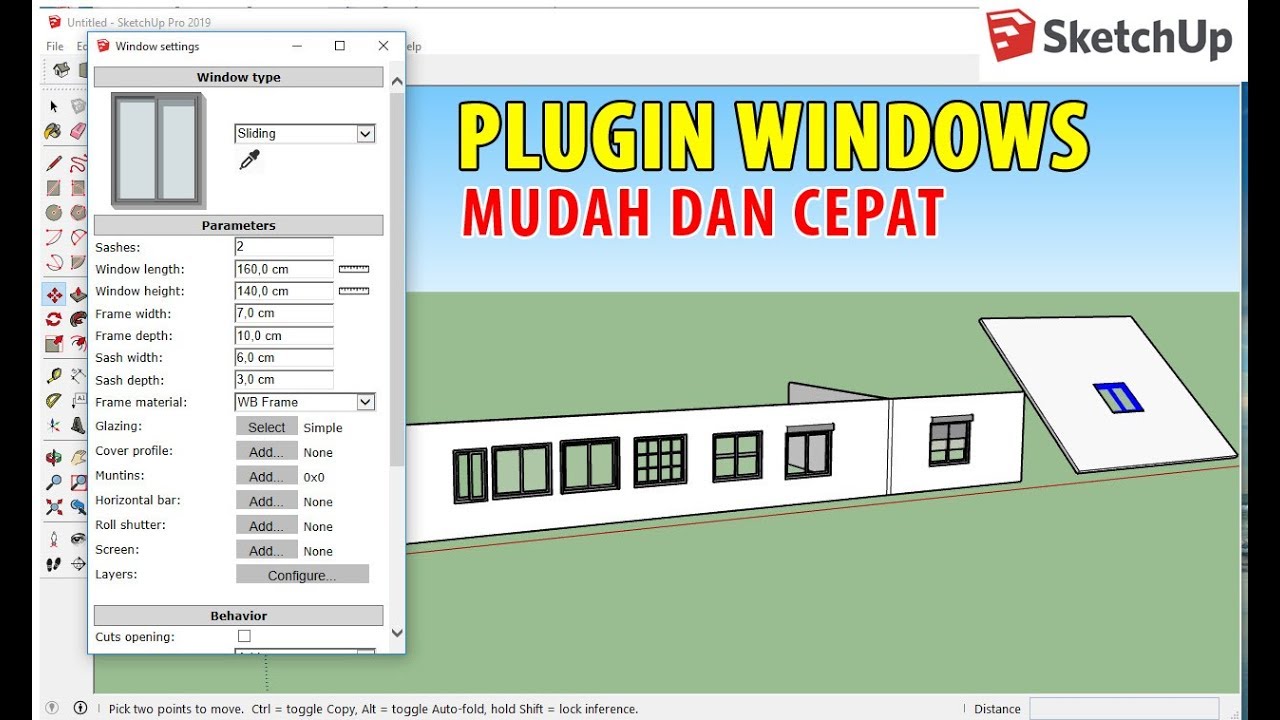 Tutorial Plugin Jendela  Mudah di Sketchup  Windows 