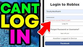 Cant Login To Your ROBLOX ACCOUNT! (ROBLOX ERROR DOWN)