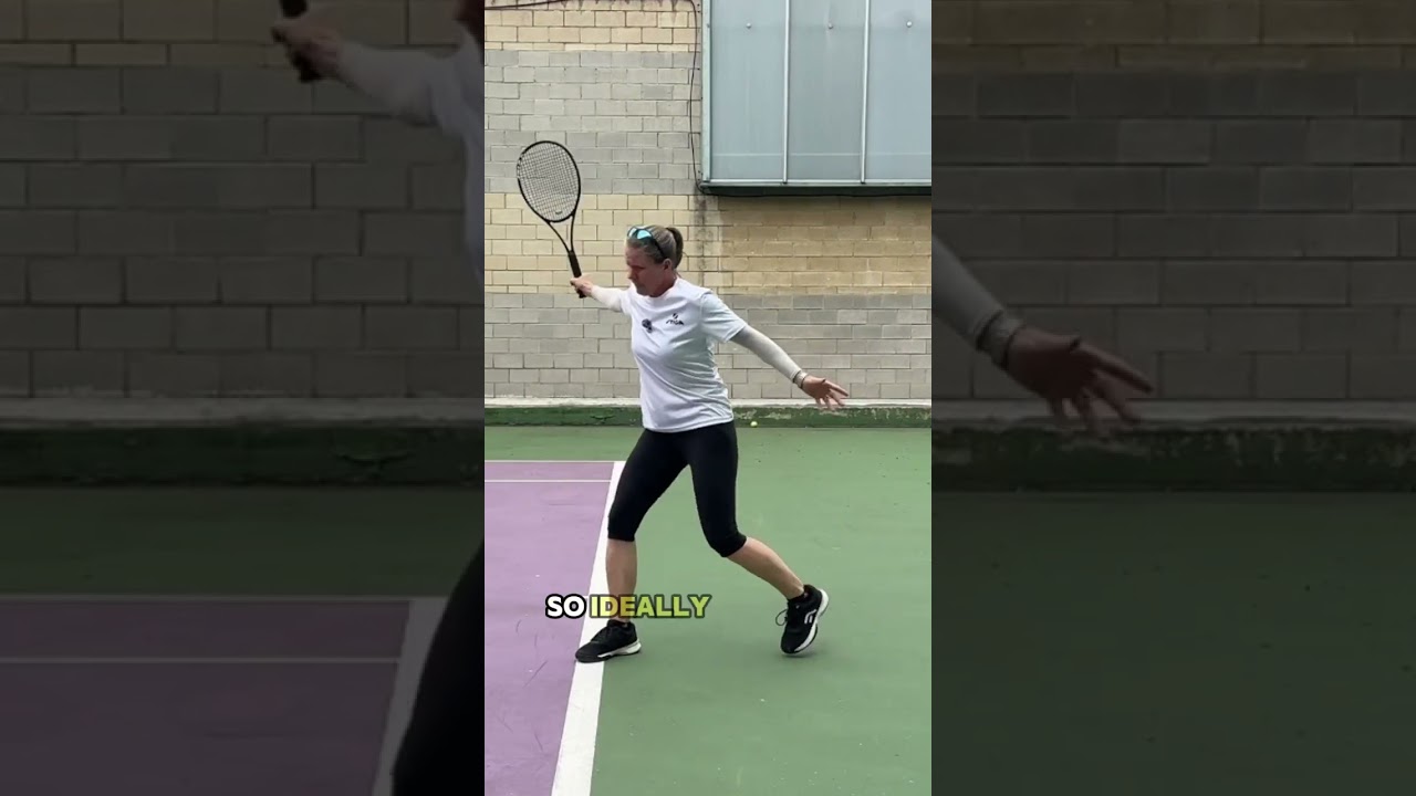 A lower, stable base is key for a powerful #tennisbackhand!