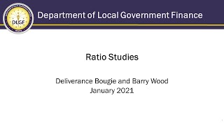 DLGF Webinar - Ratio Study & Teams Overview
