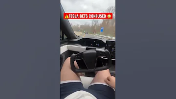 ⚠️*TRUSTS TESLA AUTOPILOT* ⚠️ IMMEDIATE REGRET 😳🛑 ALMOST CRASHES ⚠️ WOULD YOU TRUST THIS⁉️ #Shorts