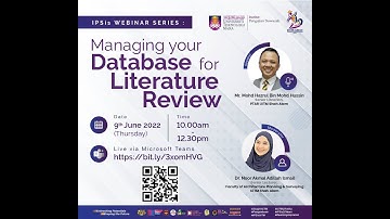 Managing your database for literature review