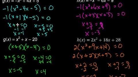 Finding Zeros of Quadratic Functions by Graphing & Factoring