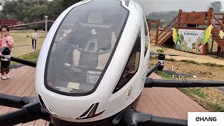 WHAT?! Futuristic #Drone #AirTaxi taking off from a PLAYGROUND in China