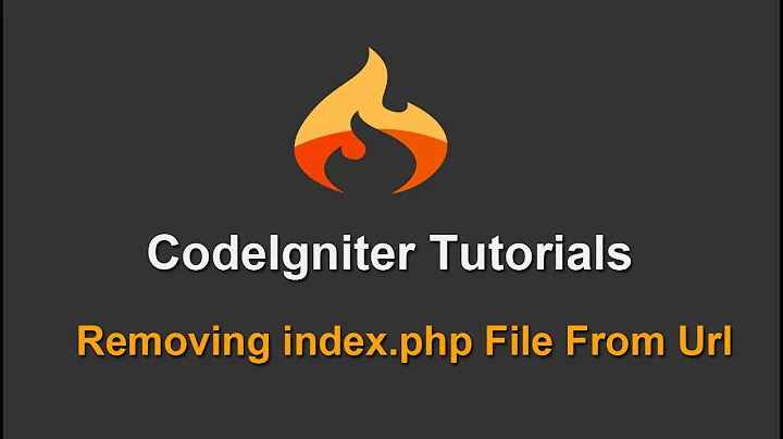 5 - Codeigniter Tutorials - Removing index.php From Url