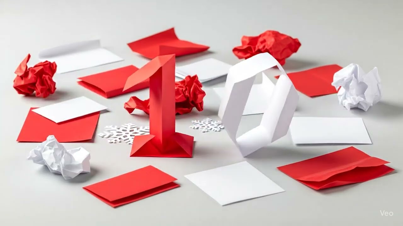 Numbers Paper Cutting - 10 - (Veo)