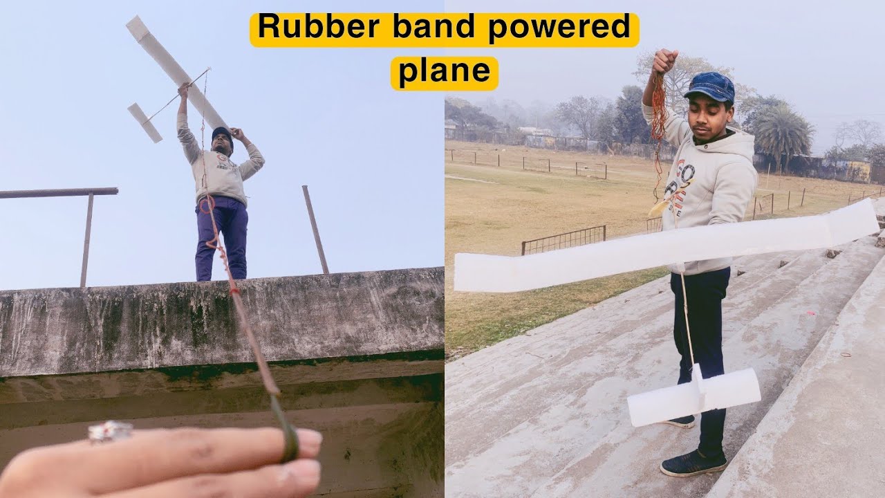 Biggest rubber band powered plane testing in ground 😊 // biggest rubber