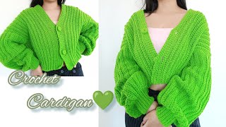 How I crochet the all time knit look Cardigan ☘️| crochet tutorial| easy | beginners|