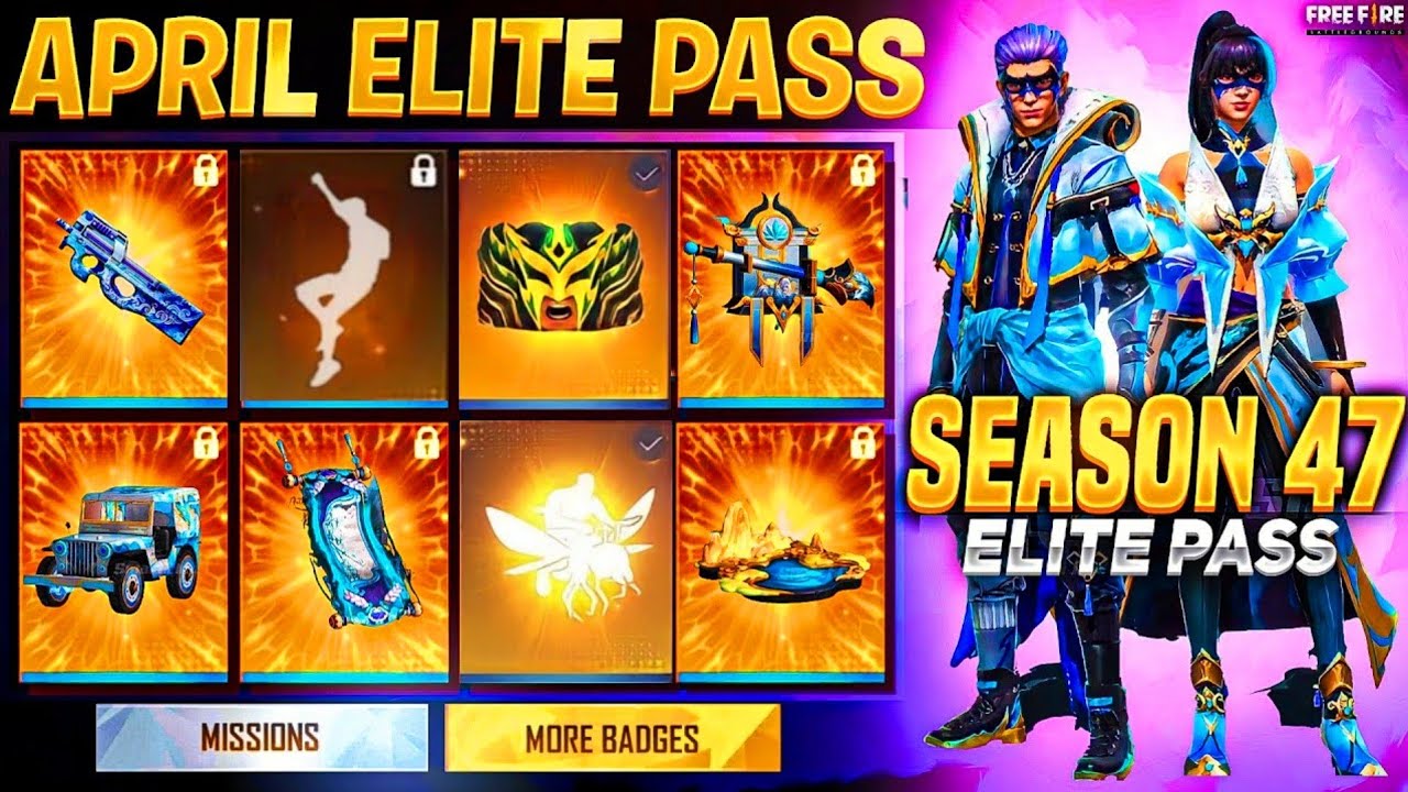 April Elite Pass Free Fire 2022 || Season 47 ELITE PASS Free fire || 2022 April Elite pass Free fire