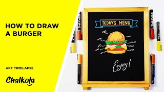 How To Draw A Burger Using Chalk Markers