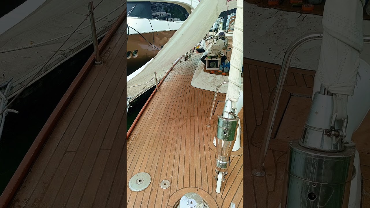 ⁣teak deck project ⛵⛵⛵ #sailboat