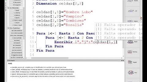 Recorrer matriz en PSEINT TIC 2 Bachillerato IES Monterroso