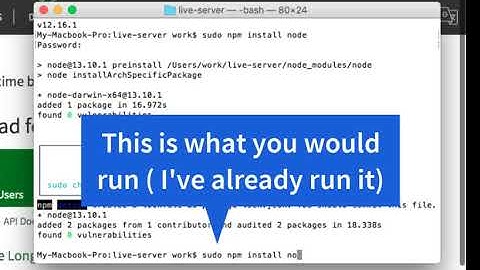 npm WARN checkPermissions Missing write access to /Users/name/live-server/node_modules/