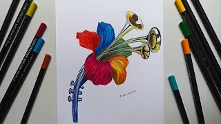 (DIBUJO CREATIVO)  'FLEUR DE CLAIRON' |  Flower of colors (creative drawing) by José Luis Zapata C 93 views 11 months ago 3 minutes, 17 seconds