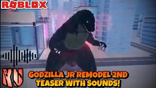 Godzilla Jr Remodel Roaring Animation 2nd Teaser With Sound Added! | Roblox Kaiju Universe