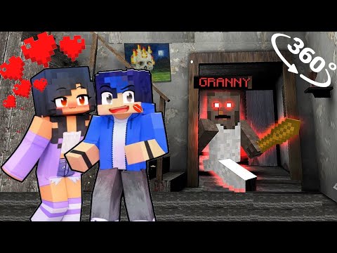 APHMAU KISS EIN 😍 in GRANNY HOUSE - Minecraft 360° 