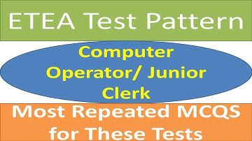ETEA Computer Operator Junior Clerk Syllabus Test Pattern Solved MCQS Preparation