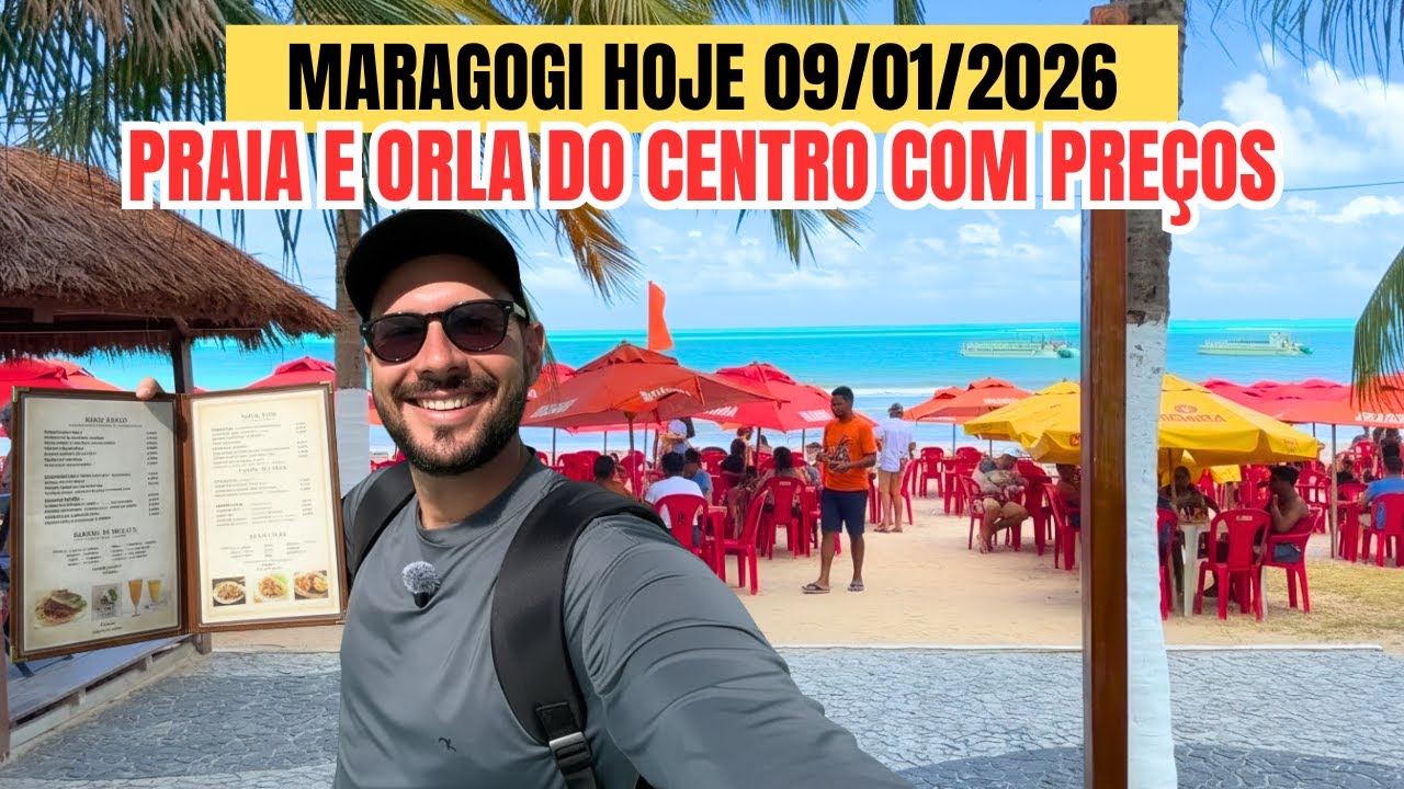 MARAGOGI HOJE 09/01/2026 TUR COM PREÇOS PELA ORLA E PRAIA DO CENTRO DE MARAGOGI 