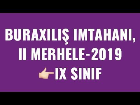 Buraxılış imtahanı-2019,riyaziyyat , 9cu sinif, ll merhele. 02.06.2019