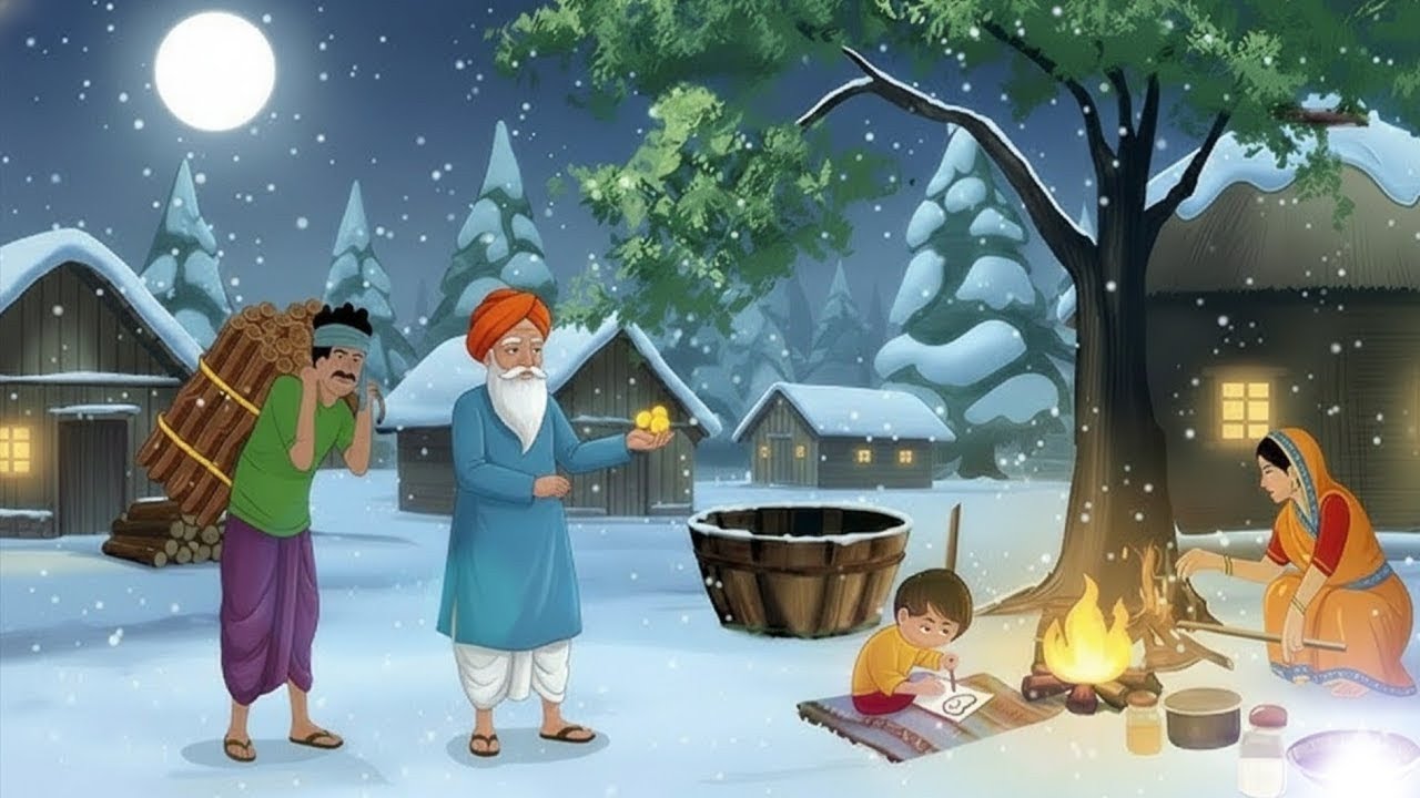 बर्फीली ठंड में पाया सोने का सिक्का | Hindi Story |Hindi Kahani | Hindi Kahaniya |Cartoon Video