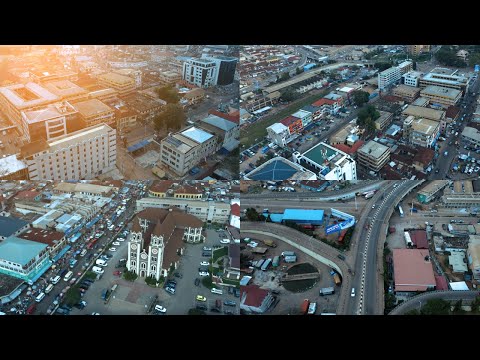 KUMASI GHANA By Drone  [4K]  Aerial Drone Footage of Adum, Roman Hill and Asafo Interchange