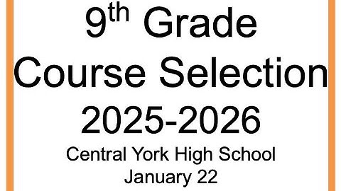 9th Grade Course Selection Presentation - Jan 2025
