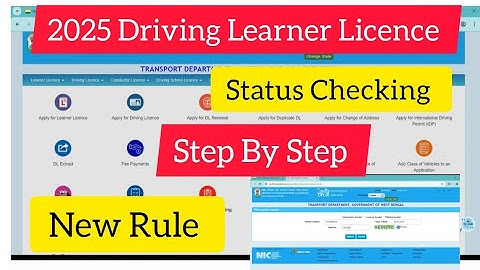 How to Check Learner Licence Application Status 2025/Driving Learner Licence Status Kaise Check Kare